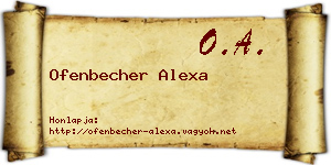 Ofenbecher Alexa névjegykártya